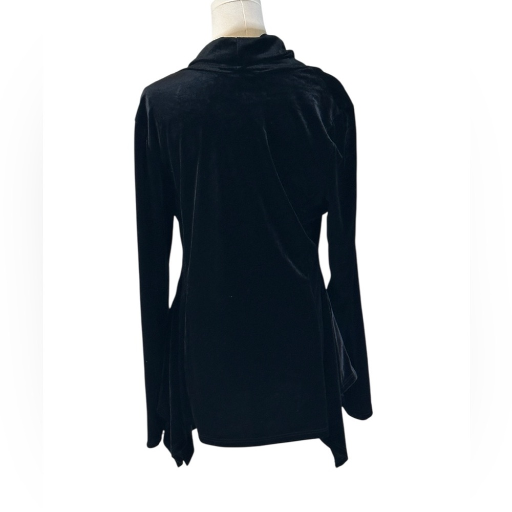 Boston Proper Black Velvet Asymmetrical Tunic Dress Size L - Picture 3 of 12